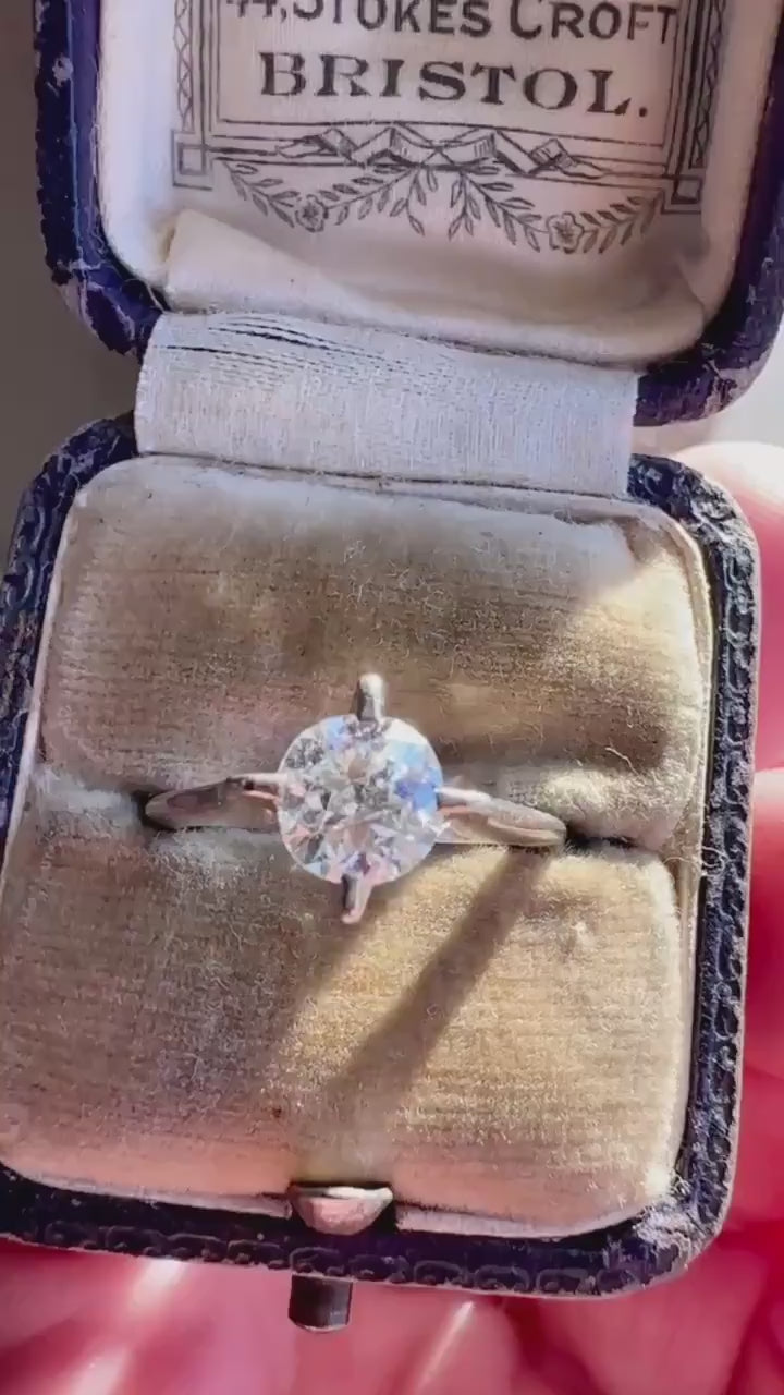 Antique Natural Old European Cut Diamond Ring 0.75ct Chunky Facets